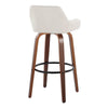 Daniella - 30" Fixed-Height Barstool (Set of 2) - Walnut And White