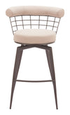 Saku Swivel Barstool Beige & Brown