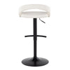 Grotto - Upholstered Adjustable Barstool - Black Metal Base