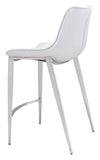 Magnus Counter Stool (Set of 2) White & Silver — Set of 2