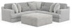 Logan - Upholstered Sectional With Comfort Coil Seating - 46" Cocktail Ottoman And Accent Pillows Included