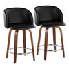 Fran - 34" Fixed-Height Counter Stool (Set of 2) - Walnut Wood