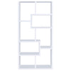Theo 71-inch 6-shelf Bookshelf White — product view 6