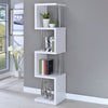 Baxter 67-inch 4-shelf Bookshelf White and Chrome — product view 2