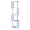 Baxter 67-inch 4-shelf Bookshelf White and Chrome — product view 1
