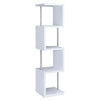 Baxter 67-inch 4-shelf Bookshelf White and Chrome — product view 4