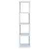 Baxter 67-inch 4-shelf Bookshelf White and Chrome — product view 5
