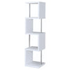 Baxter 67-inch 4-shelf Bookshelf White and Chrome — product view 6