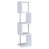 Baxter 67-inch 4-shelf Bookshelf White and Chrome — product view 8