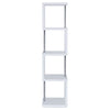 Baxter 67-inch 4-shelf Bookshelf White and Chrome — product view 9