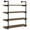 Elmcrest 39-inch 4-shelf Wall Bookshelf Rustic Oak — product view 1