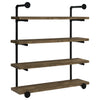 Elmcrest 39-inch 4-shelf Wall Bookshelf Rustic Oak — product view 5