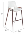 Desi Barstool White & Walnut — Set of 2