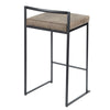 Fuji - Stackable Counter Stool With Cushion - Black Metal