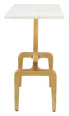 Clement - Marble Side Table - White & Gold