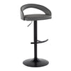 Grotto - Upholstered Adjustable Barstool - Black Metal Base