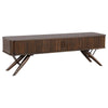 Valna - Wood TV Stand With Sliding Doors - Walnut