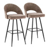 Renee - Upholstered Fixed-Height Barstool (Set of 2) - Black Base