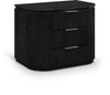 Astrid 30 inch Solid Wood And Oak Veneer Nightstand — Black