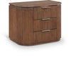 Astrid 30 inch Solid Wood And Oak Veneer Nightstand — Brown