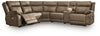 Max-Momentum 6-Piece Power Reclining Sectional with Audio Console - Biscotti