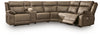 Max-Momentum 6-Piece Power Reclining Sectional with Audio Console - Biscotti