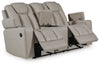 Elevate Edges Glider Reclining Loveseat with Console