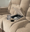 Mixed Motion Power Reclining Loveseat with Console - Brownstone