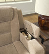 Mixed Motion Power Reclining Loveseat with Console - Brownstone