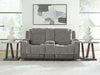 Mixed Motion Power Reclining Loveseat with Console - Shadow