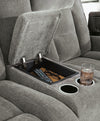 Mixed Motion Power Reclining Loveseat with Console - Shadow