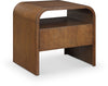 Giada 26 inch Solid Wood And Veneer Nightstand — Brown