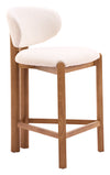 Rosetta Counter Stool Beige & Walnut — Set of 2