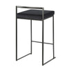 Fuji - Stackable Counter Stool With Cushion - Black Metal