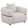 Jeanette - Fabric Upholstered Round Arm Accent Chair - Beige