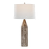 Point - 30" Table Lamp (Set of 2) - Brown Metal And White Linen With Faux Marble Finish