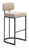 Velar Barstool Beige & Gray — Set of 2