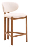 Rosetta Counter Stool Beige & Walnut — Set of 2
