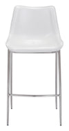 Magnus Barstool (Set of 2) White & Silver — Set of 2