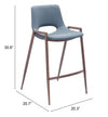 Desi Counter Stool (Set of 2) Azure Gray & Walnut — Set of 2