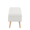 Storage - Bench - Natural Wood, Cream Fabric