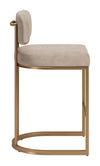 Velar Counter Stool Beige & Bronze — Set of 2