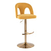 Ava - Upholstered Adjustable Barstool (Set of 2) - Gold Base