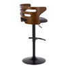 Cosi - Adjustable Barstool (Set of 2) - Black Base, Walnut Backrest
