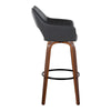 Mustang - 30" Fixed-Height Barstool With Swivel - Walnut Wood (Set of 2)