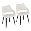 Curvo - High Back Upholstered Chair (Set of 2) - Black Wood Legs