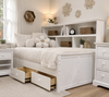 Sideways Bookcase Bed — Twin, White