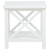 Skyview - Square Pine Wood Side End Table With Shelf - White