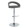 Grotto - Upholstered Adjustable Barstool - Chrome Metal Base