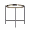 Edith - Round End Table - Dark Nickel
